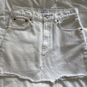 Zara Women's White Denim Skirt